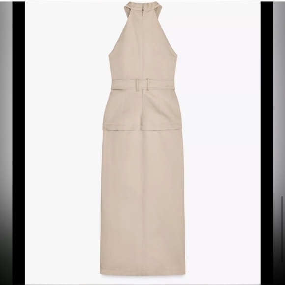 Zara Crossover Midi Dress With Belt - Picture 9 of 9